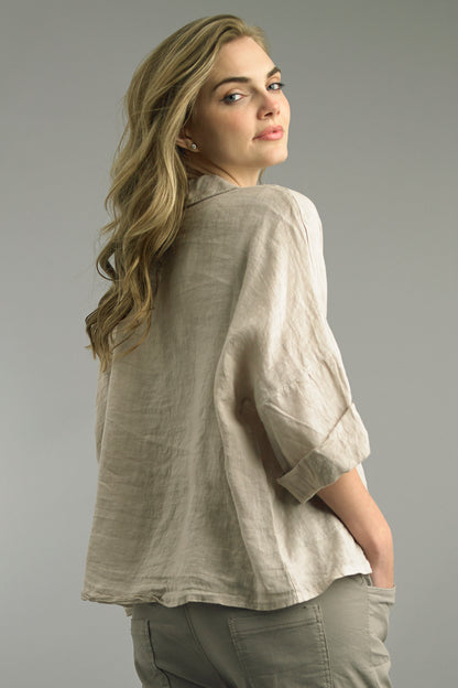 Two Pocket Linen Top