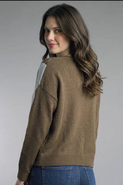 Diamond Grid Sweater - Coco