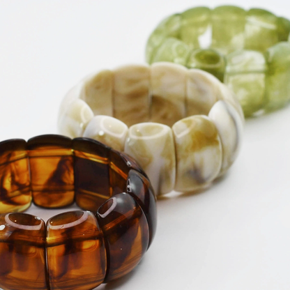 Polished Gem Bracelet - Olive