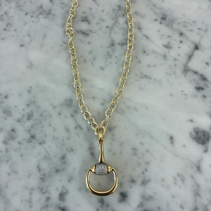 Gold Horseshoe Link Necklace