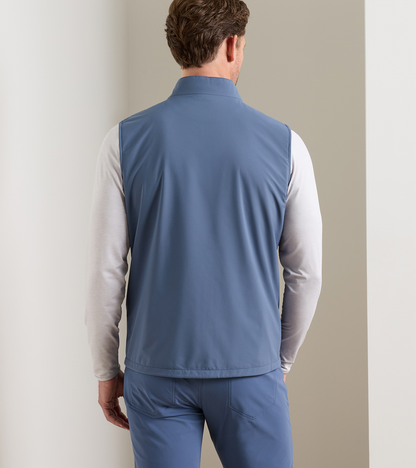 Ryder Reversible Vest by PETER MILLAR in blue, men's back view