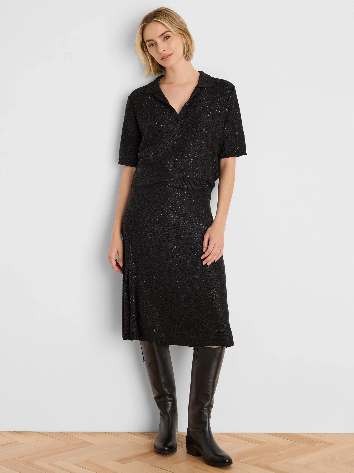 Anytime Sequin Knit Skirt