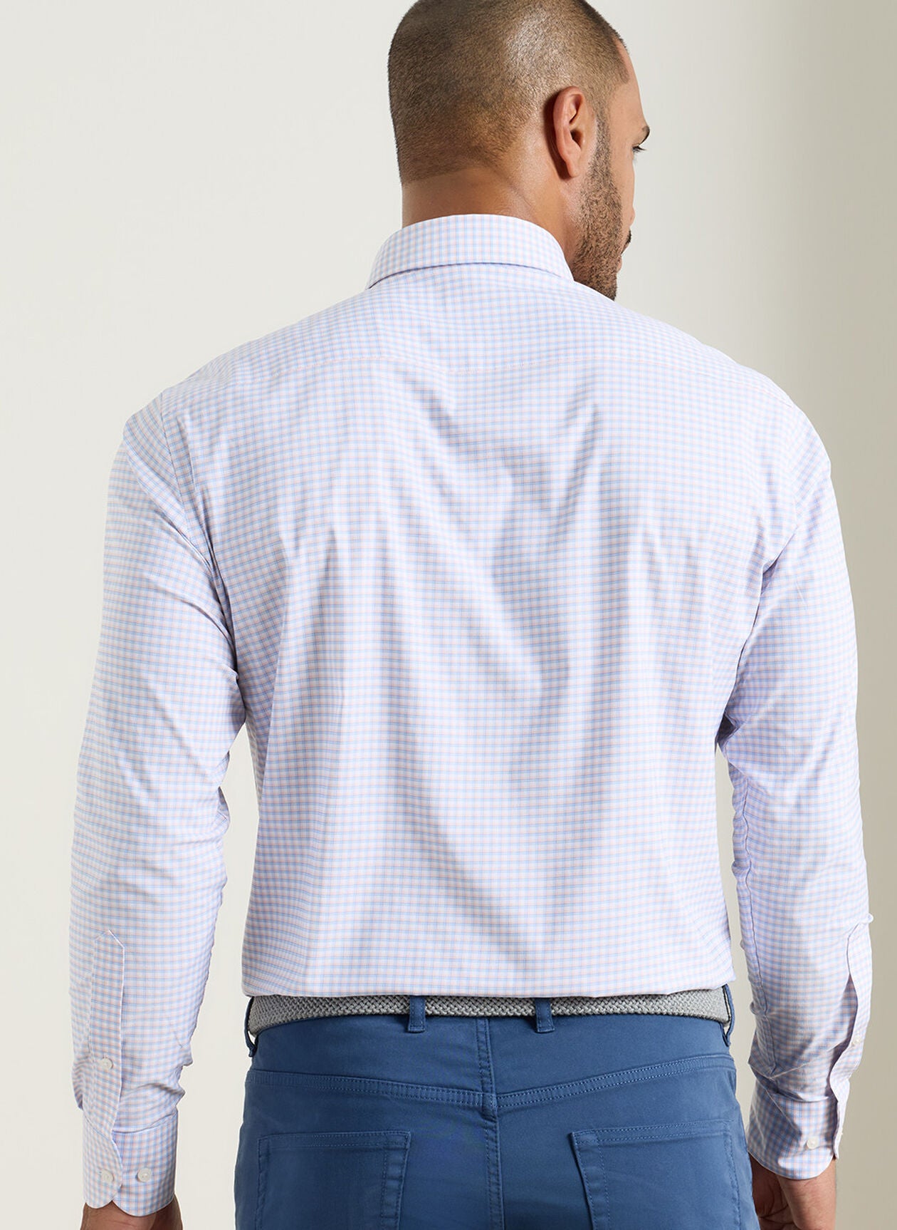 Gregory Performance Twill Sport Shirt in checkered pattern with stretch and UV protection by PETER MILLAR