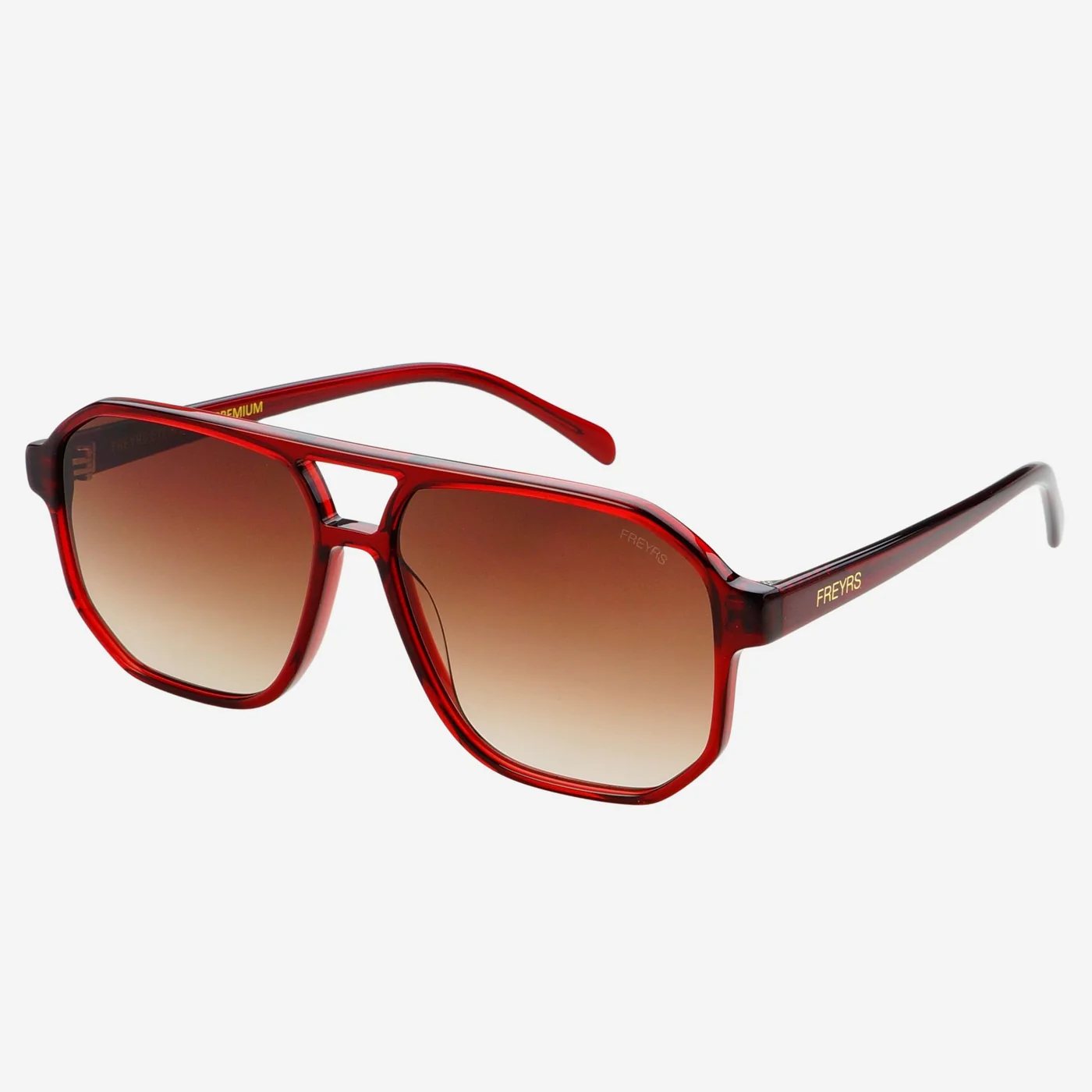 Billie Aviator Sunglasses in red and black by FREYRS EYEWEAR, curated Eyewear HCO collection