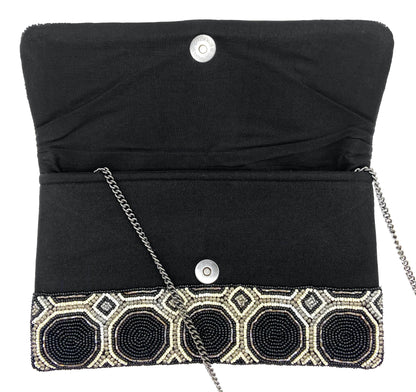 Black And White Octagon Clutch