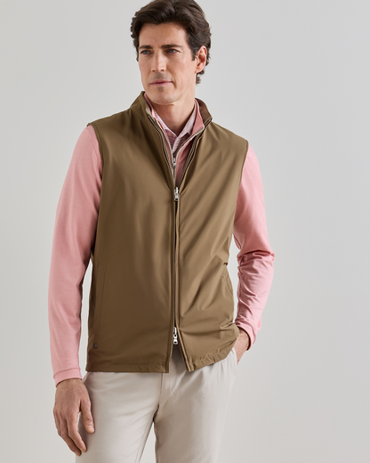 Ryder Reversible Vest by PETER MILLAR in brown for men