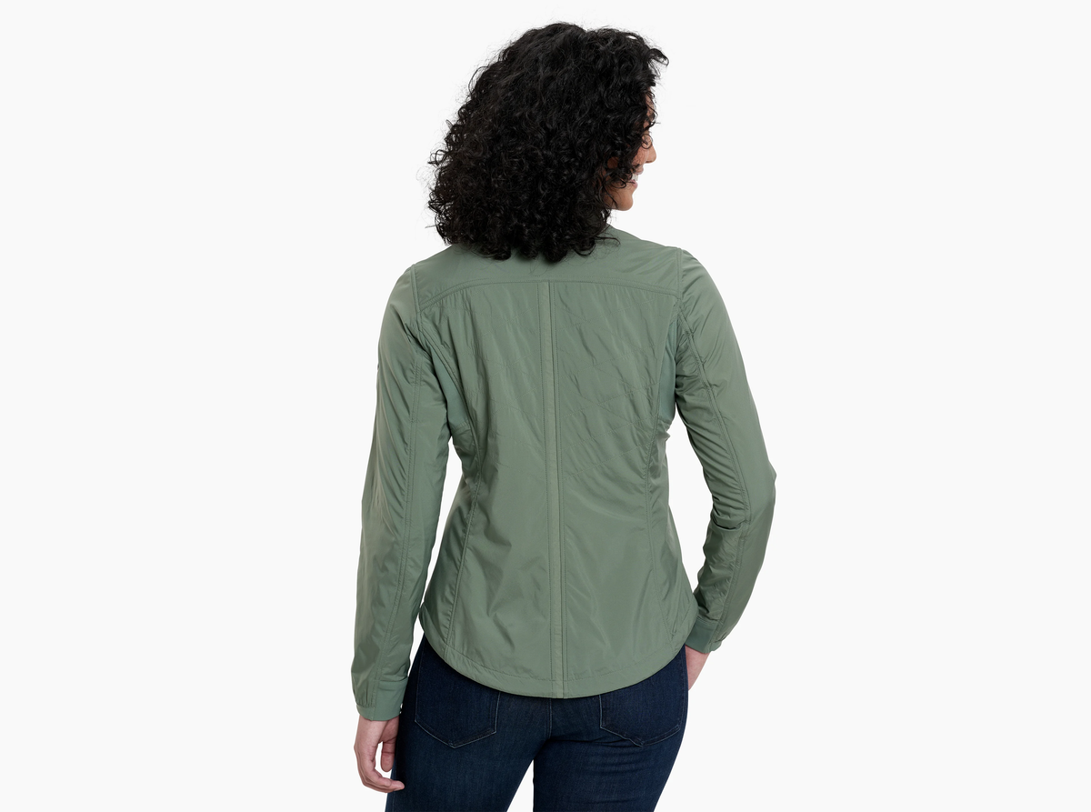 W's The One Jacket - Soft Pine by KUHL, women's green water-resistant stretch jacket