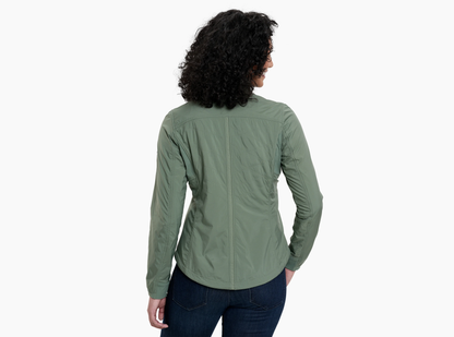 W's The One Jacket - Soft Pine by KUHL, women's green water-resistant stretch jacket