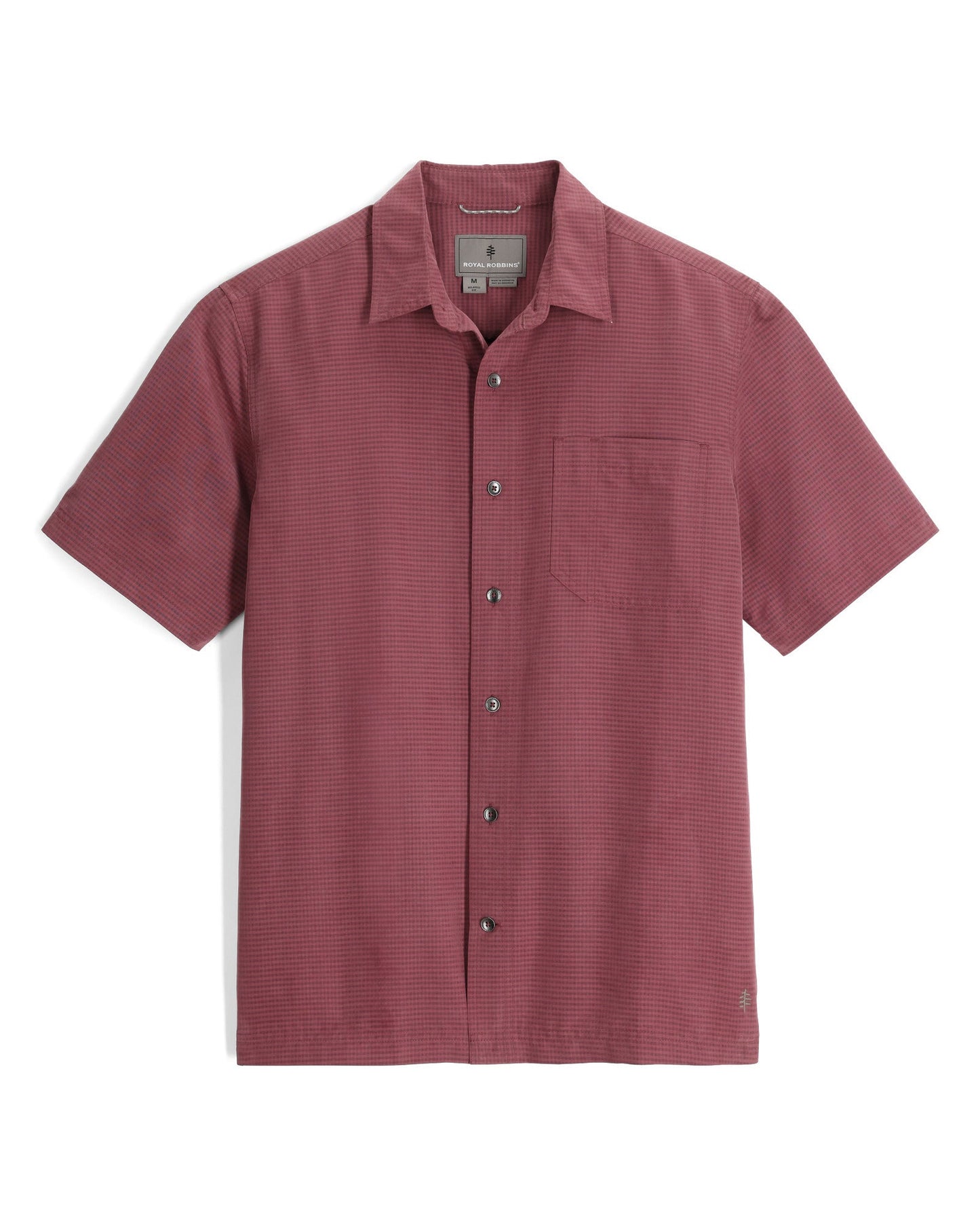 Desert Pucker Dry Short Sleeve - Wild Rhubarb, breathable checkered quick-dry men's shirt by ROYAL ROBBINS