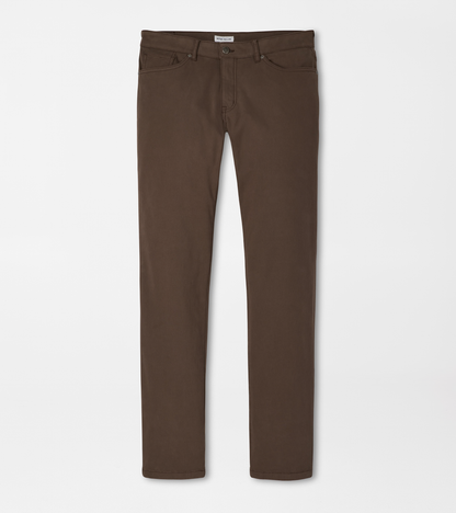 Brown straight leg pants on a white background