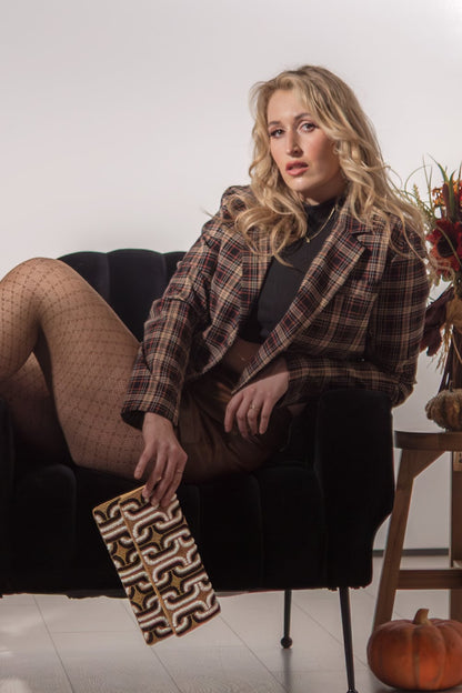 Coffee Beaded Clutch