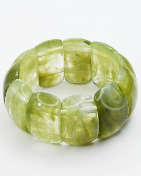 Polished Gem Bracelet - Olive