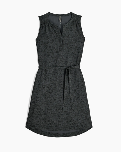 Spotless Traveler Tank Dress in black with moisture-wicking, quick-dry, UV-protective fabric