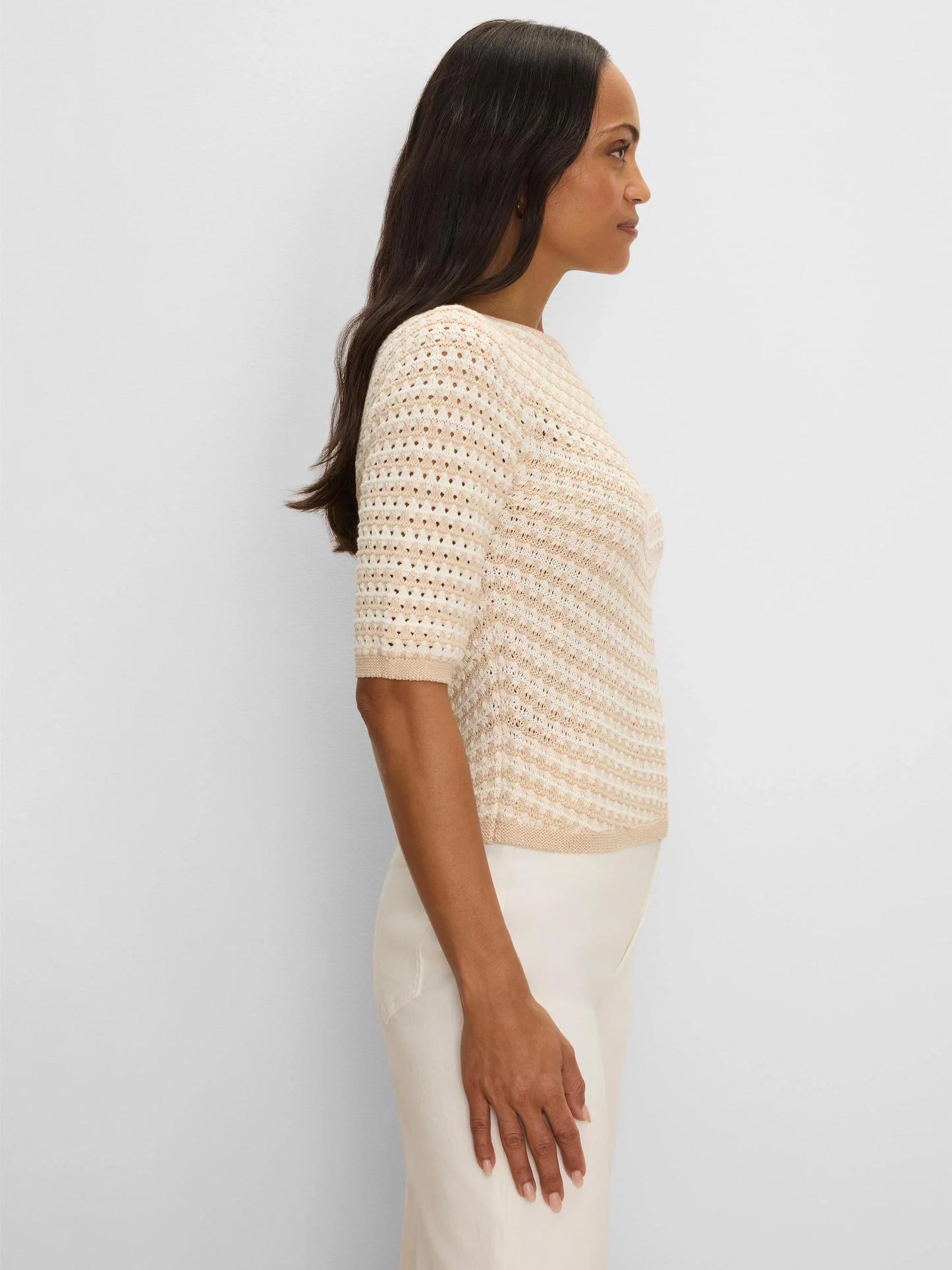 CROCHET STRIPE SWEATER