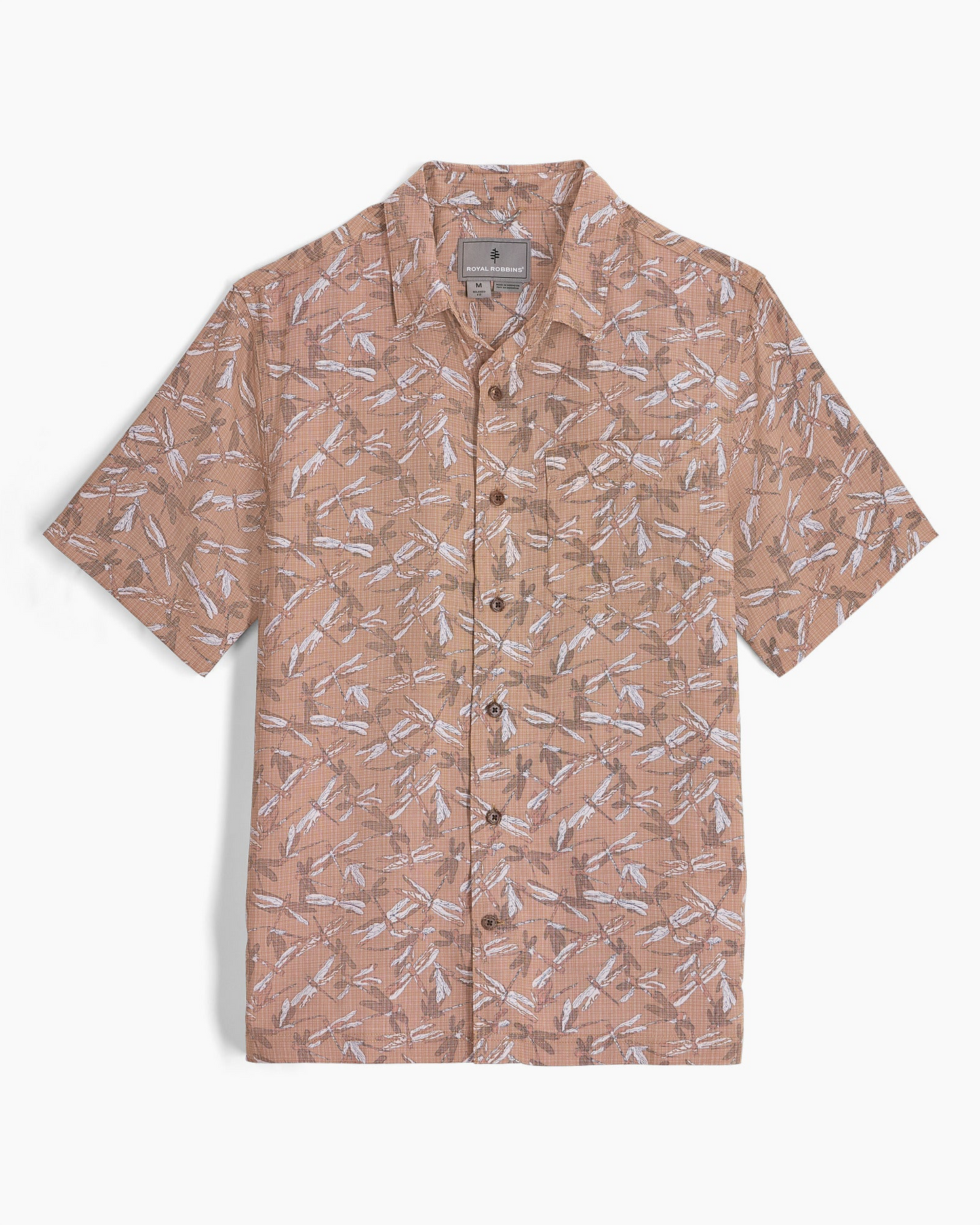 M Camino Pucker S/S - Pecan Dragonfly Pt, lightweight breathable shirt by ROYAL ROBBINS curated Texas
