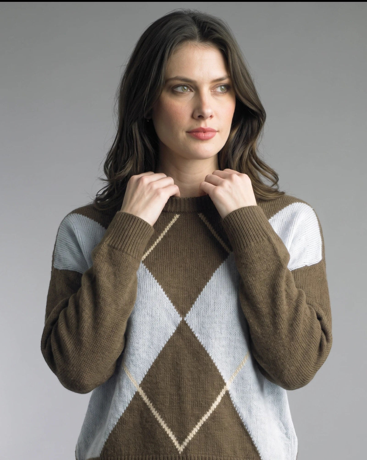 Diamond Grid Sweater - Coco