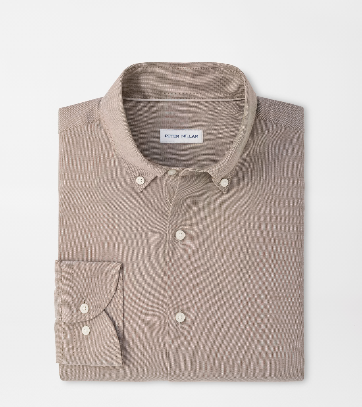 Americana Oxford Sport Shirt by PETER MILLAR in beige stretchy fabric