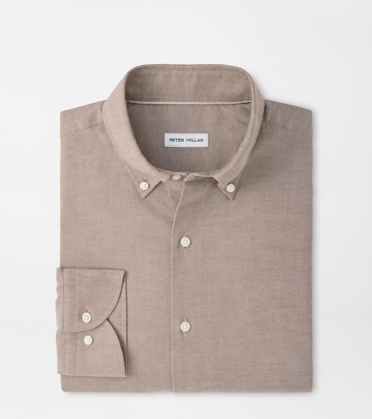 Americana Oxford Sport Shirt by PETER MILLAR in beige stretchy fabric