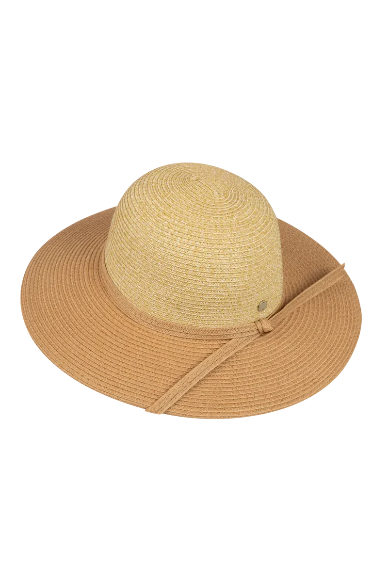 Womens Wide Brim - Santa Cruz beige paper braid hat with UPF 50+ sun protection by KOORINGAL HEADWEAR
