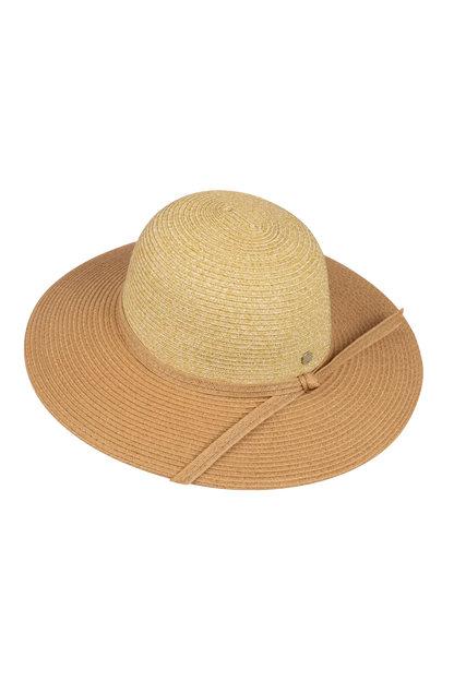 Womens Wide Brim - Santa Cruz beige paper braid hat with UPF 50+ sun protection by KOORINGAL HEADWEAR