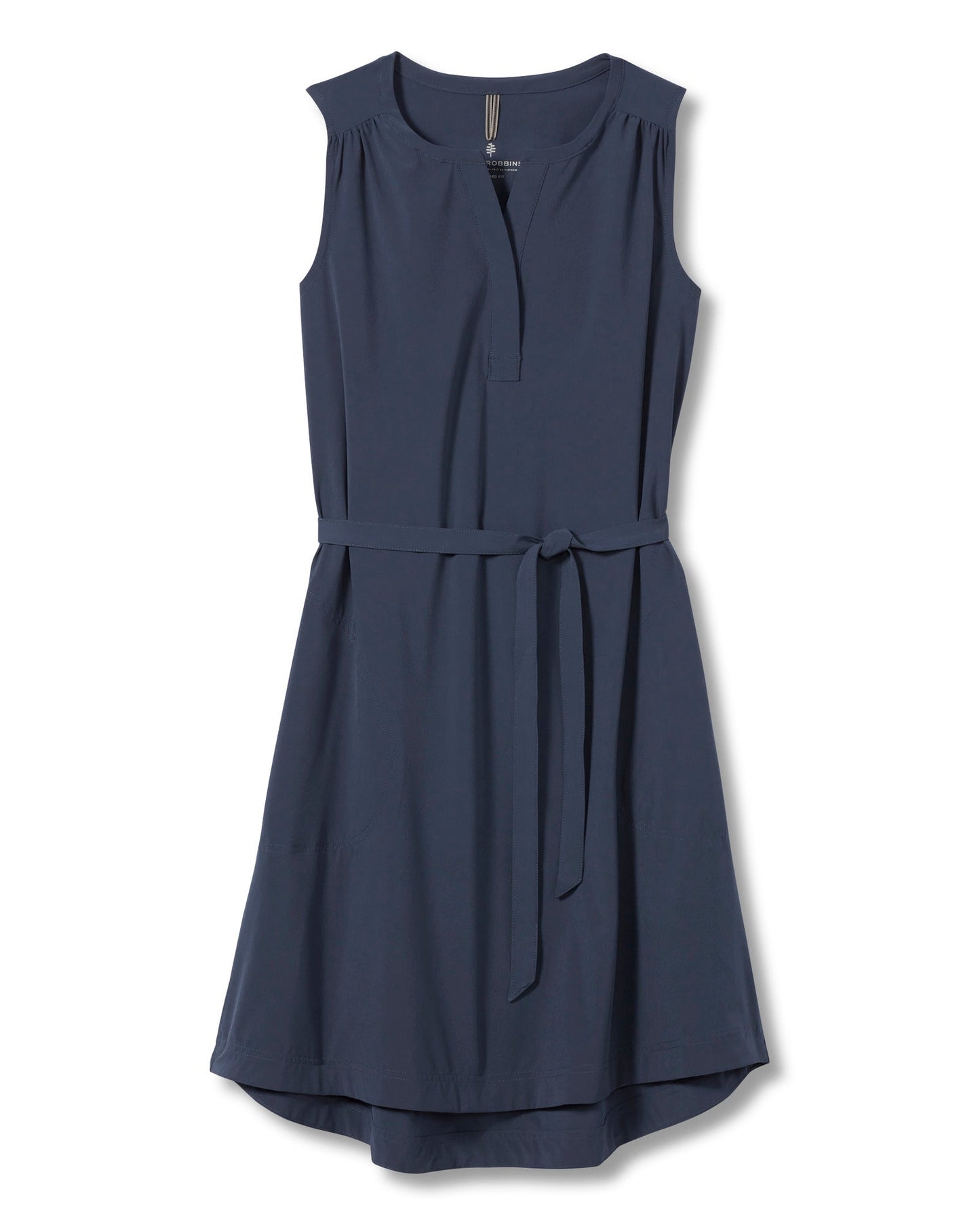 Spotless Traveler Tank Dress in navy with moisture-wicking, quick-dry, UV-protective fabric