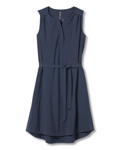 Spotless Traveler Tank Dress in navy with moisture-wicking, quick-dry, UV-protective fabric