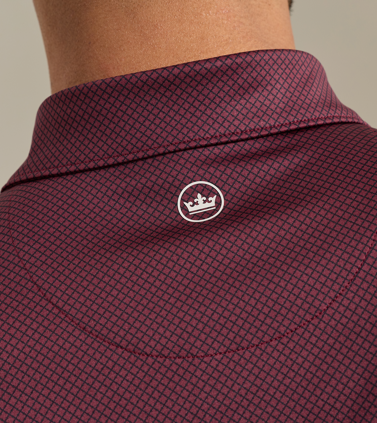 Fulton Performance Jersey Polo - Sean Self Collar by PETER MILLAR in geometric pattern