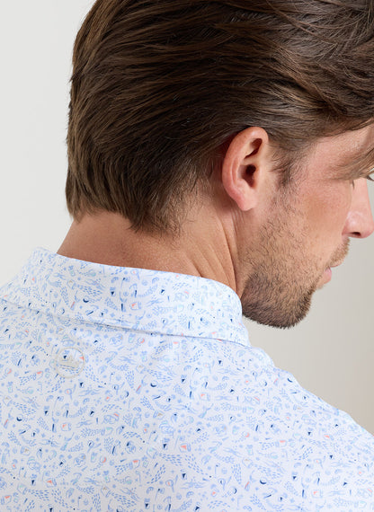Nice Shot Performance Jersey Polo with multicolor blue and white floral pattern by PETER MILLAR