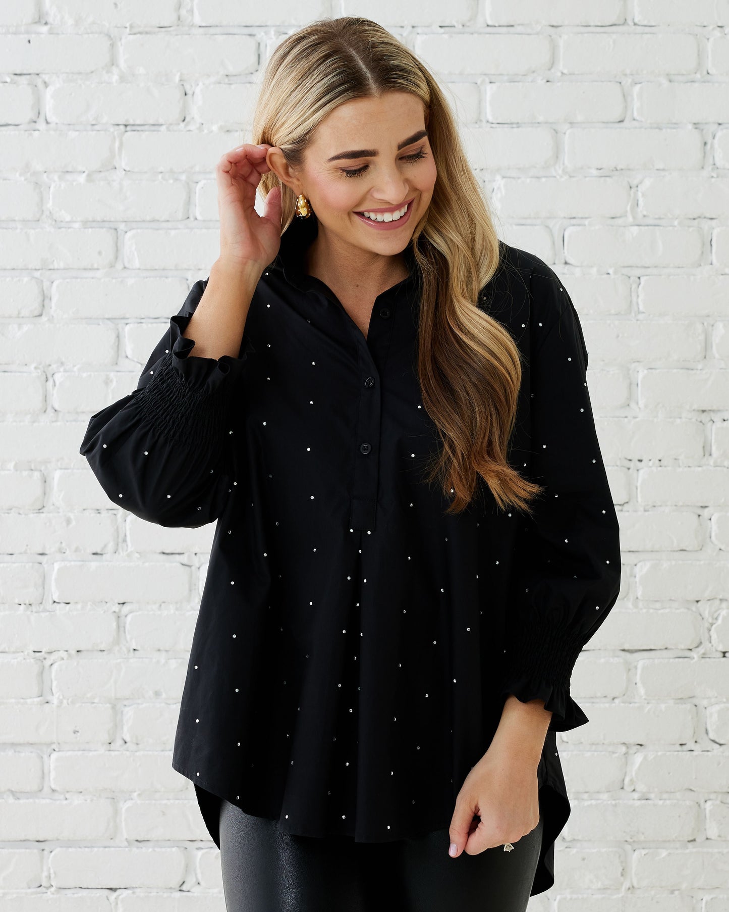 Kimberly Sparkle Top Black