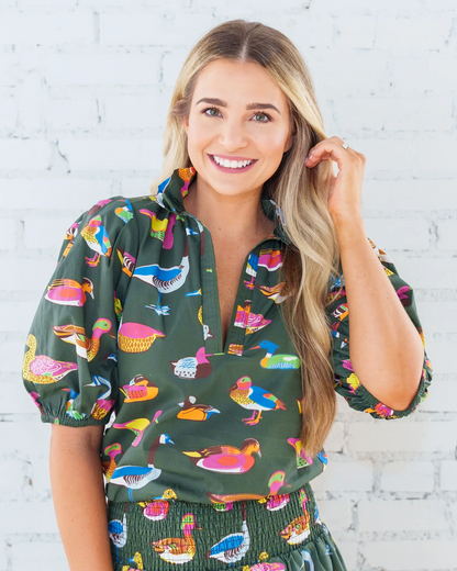 ANNA DUCK TOP OLIVE