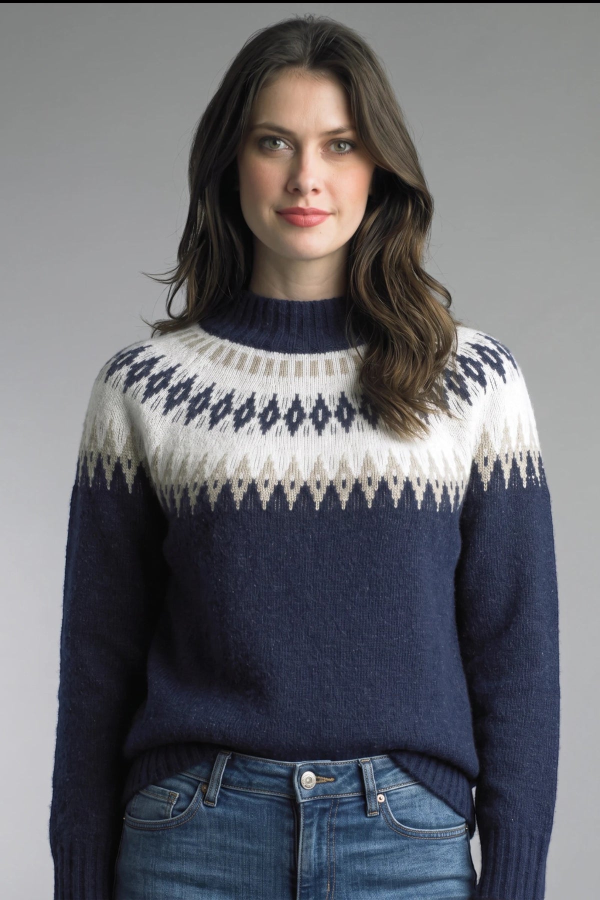 Vintage Mockneck Sweater - Navy