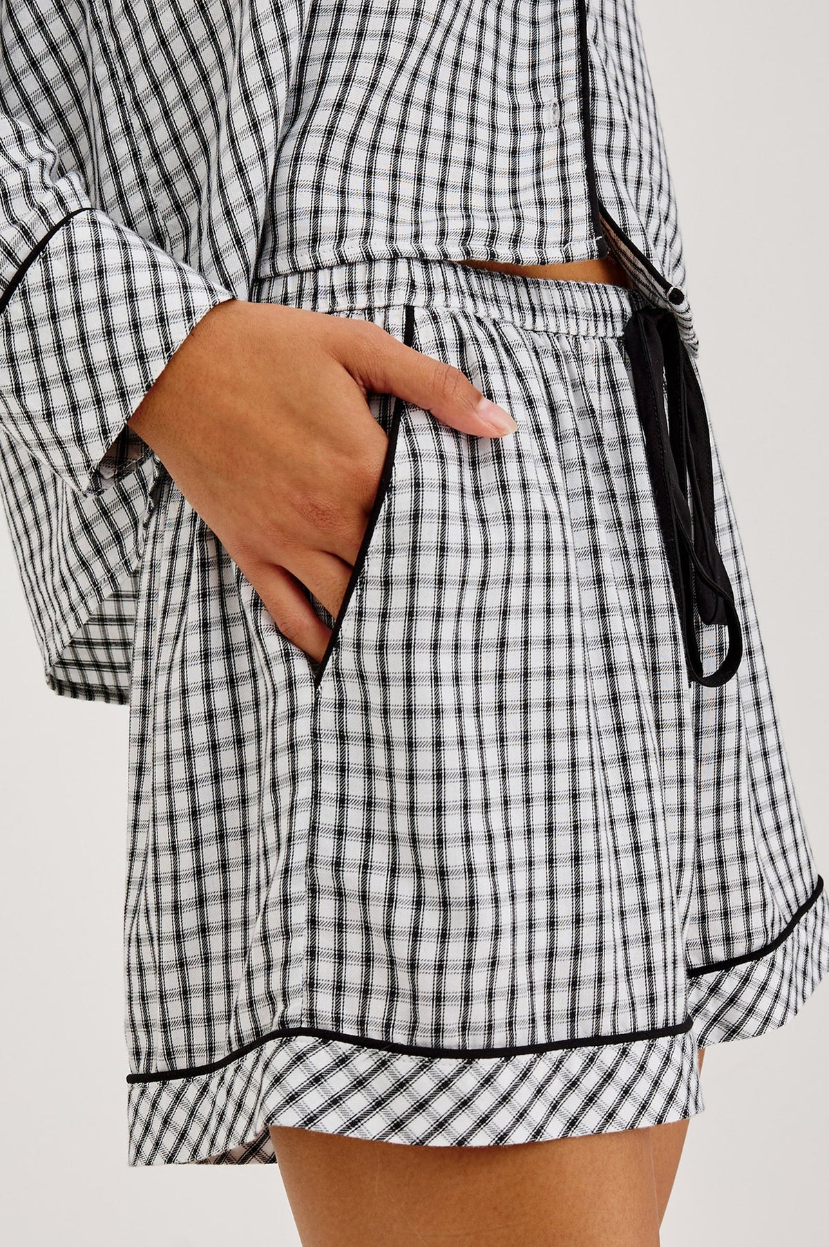 Kellen Pajama Set - Black White Gingham RAILS women's checkered pajama shorts