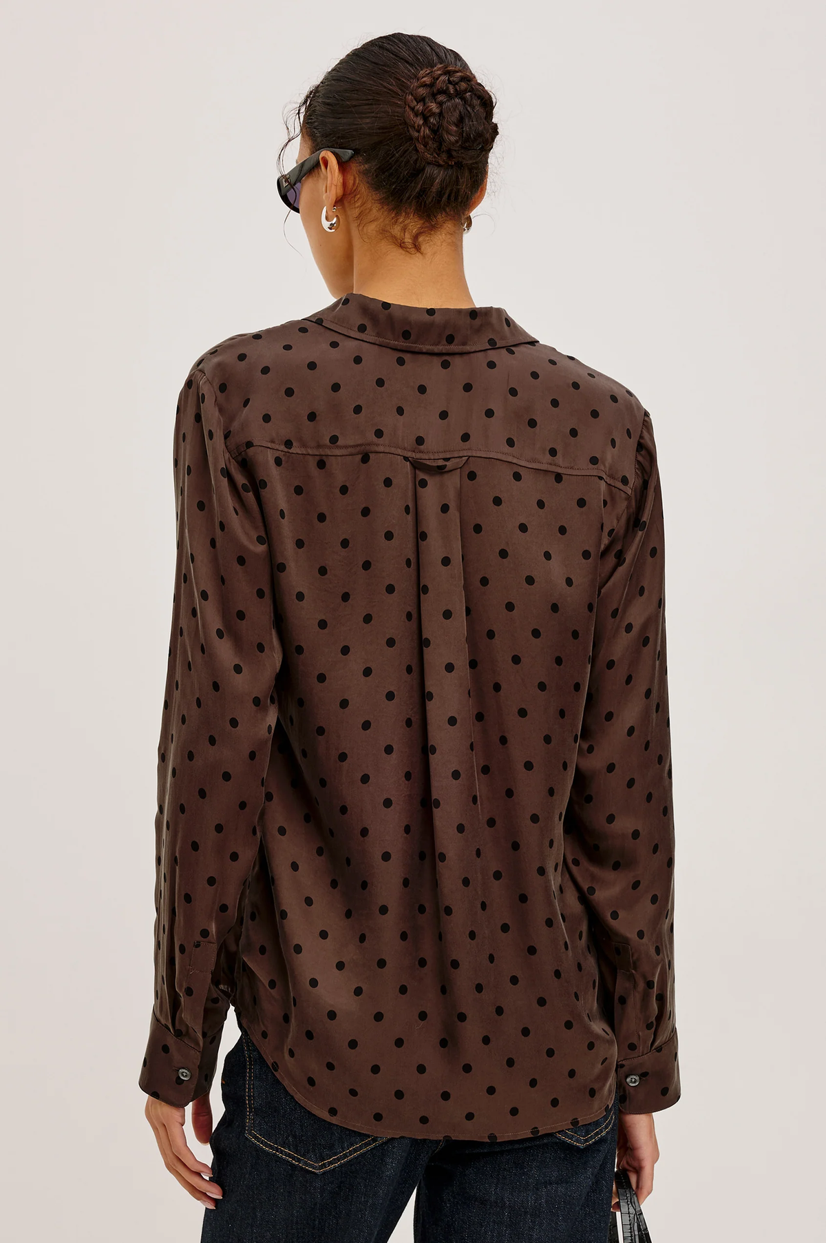 Alyssa - Chocolate Polka Dot RAILS women's polka dot long sleeve shirt