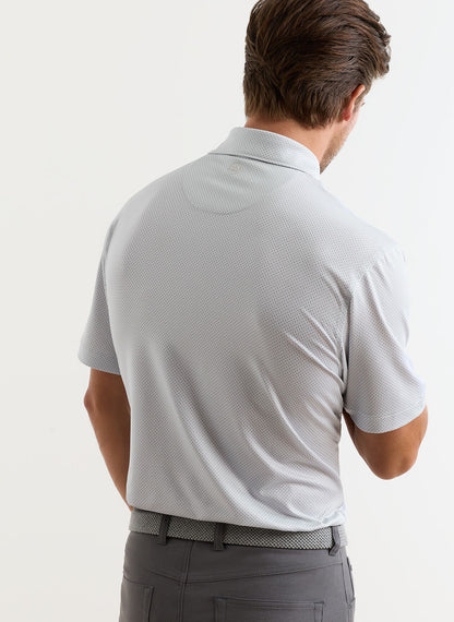 Phoenix Performance Jersey Polo with geometric pattern, moisture wicking, and UPF 50+ in Fredericksburg