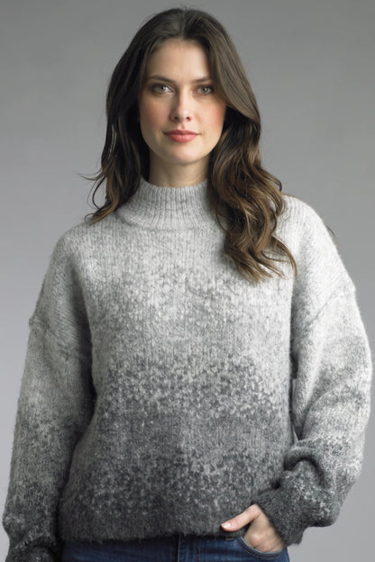 High Low Color Sweater - Gray