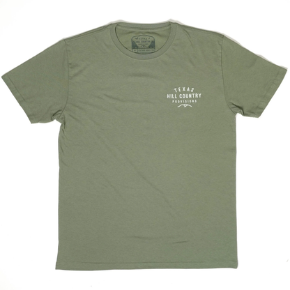 Legalize Bluebonnet Picking Tee in blue-green wrinkle resistant cotton blend by HILL COUNTRY PROVISIONS