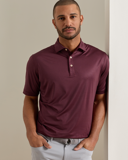 Fulton Performance Jersey Polo - Sean Self Collar by PETER MILLAR in geometric pattern