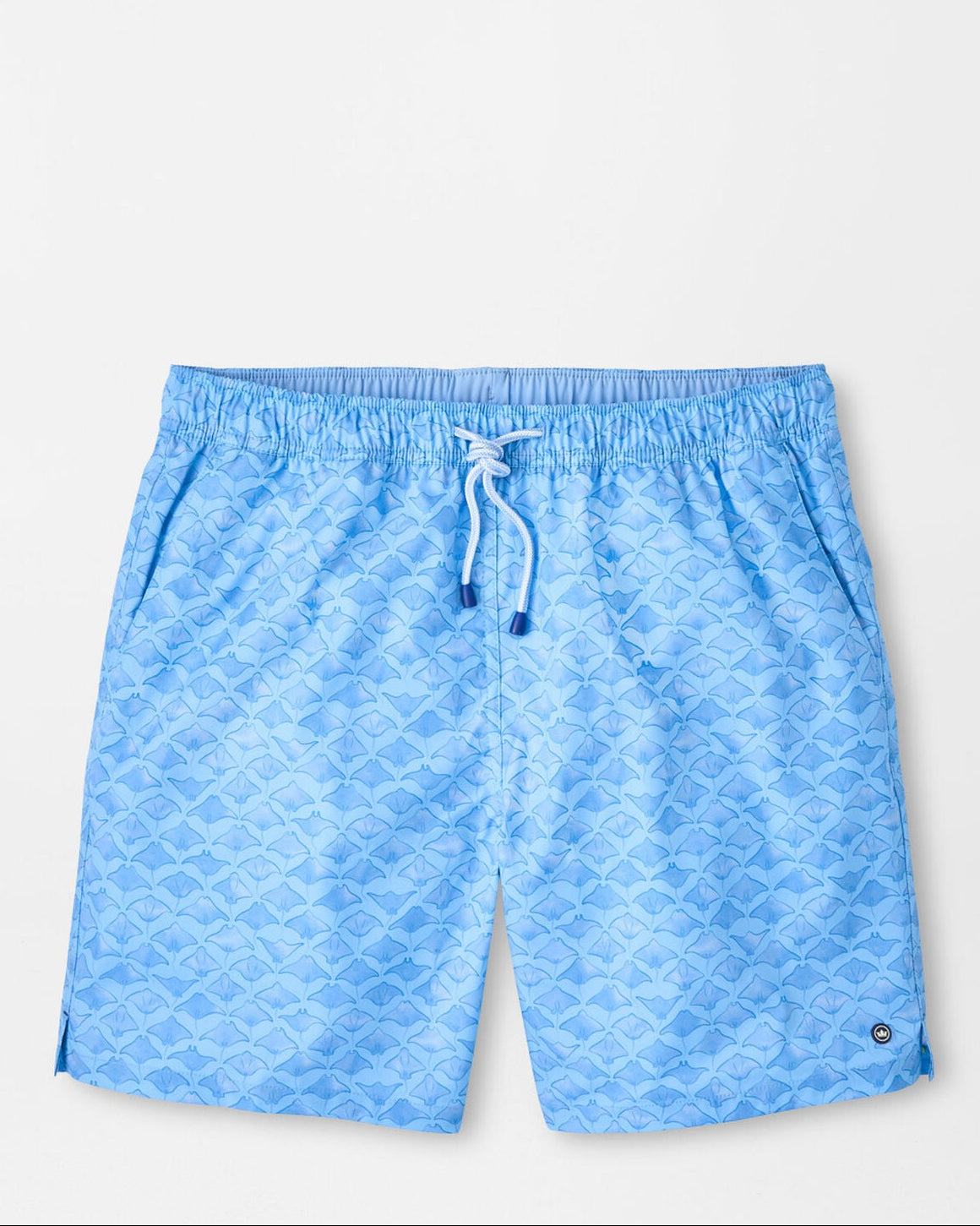 Coronado Swim Trunk in blue geometric and animal print with quick-dry stretch fabric