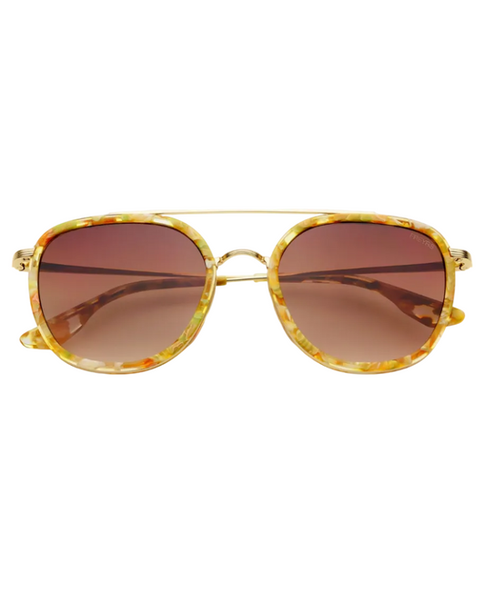 Weston Acetate Round Unisex Sunglasses Yellow Tortoise