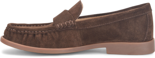 Maris penny loafer in brown suede with cushioned comfort by BORN, Women's Shoes at HCO