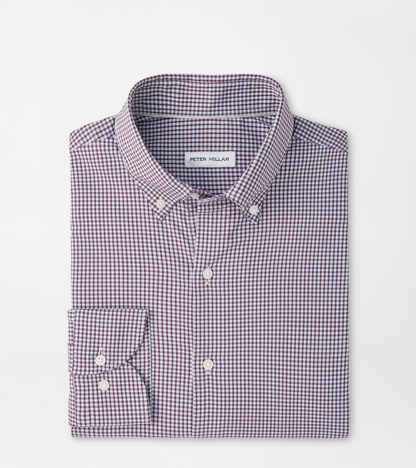 Gregory Crown Lite Cotton-Stretch Sport Shirt by PETER MILLAR in purple checkered