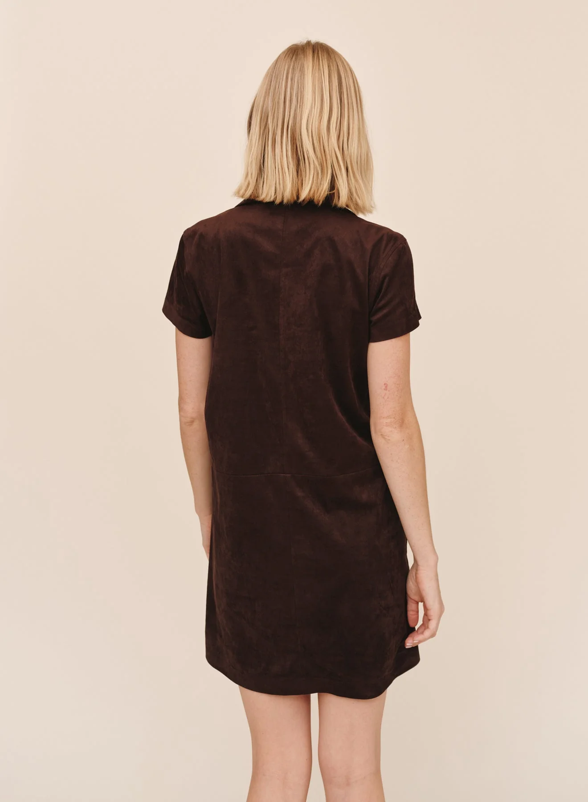 Short Sleeve Pullover A-Line Dress - Dark Roast