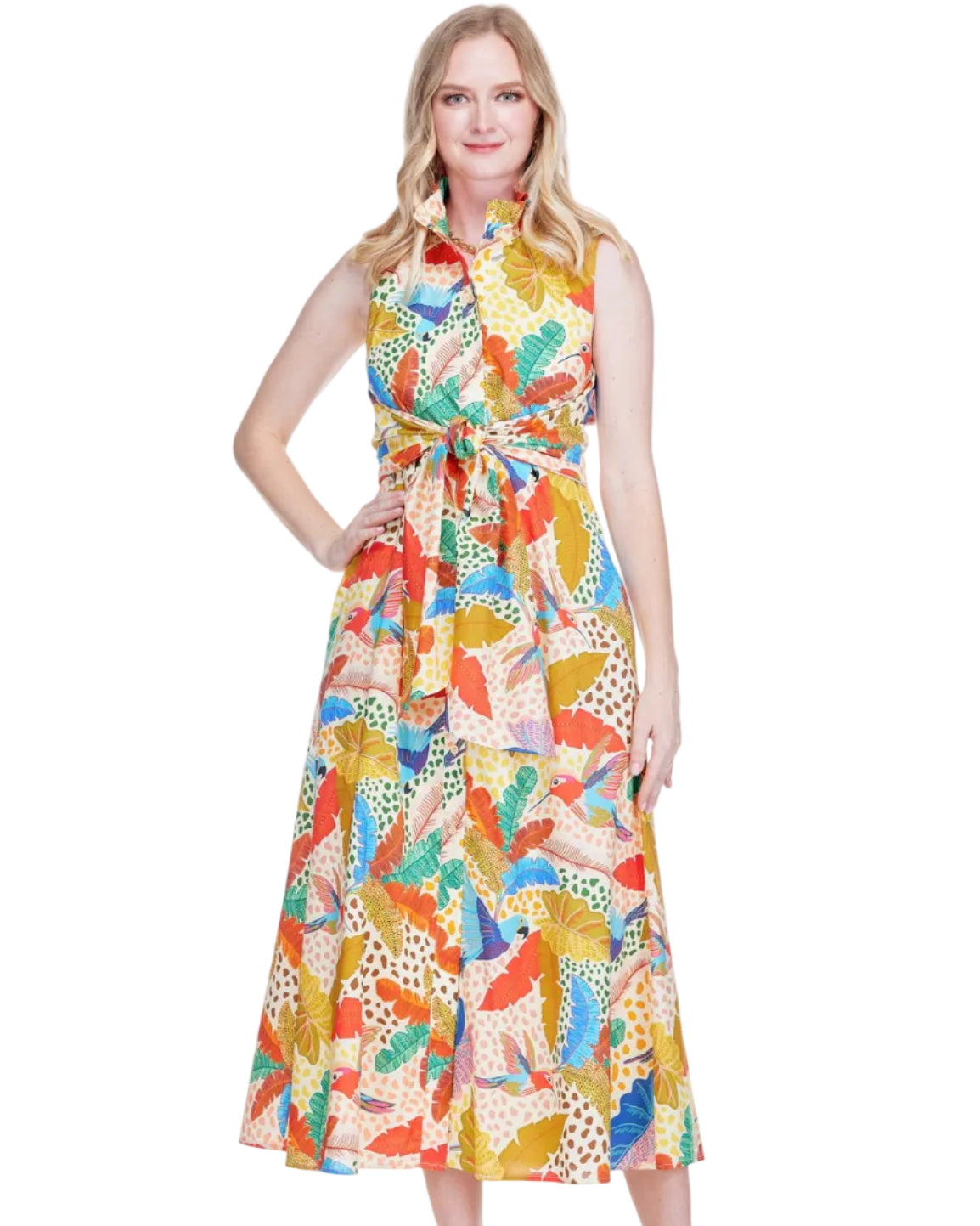 Back Wrap Midi Dress in colorful geometric white pattern by JADE, Women's Dresses & Jumpsuits