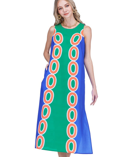 Column Dress 50" - Royal