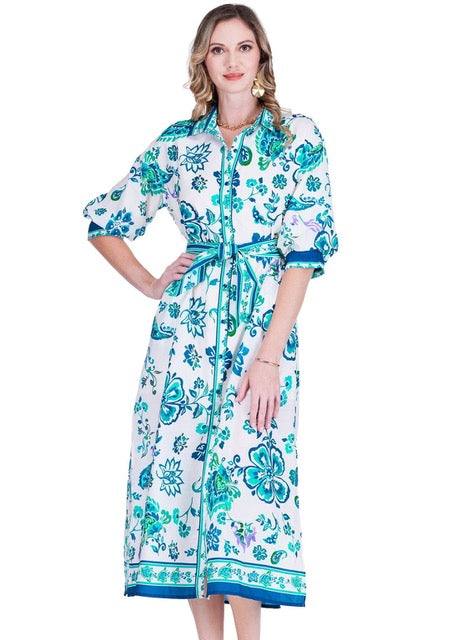 Maxi Shirt Dress - Blue Whisper