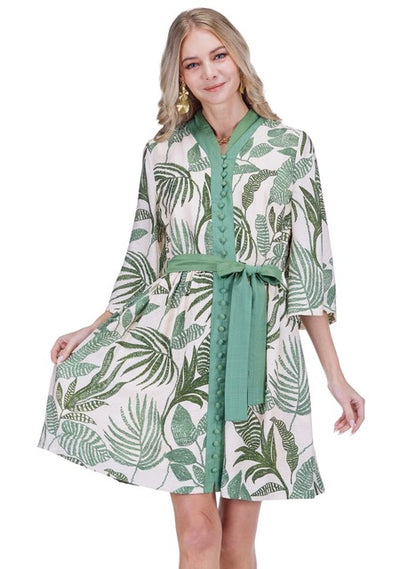 Trim Buttons Dress - Everleaf