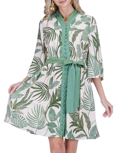 Trim Buttons Dress - Everleaf