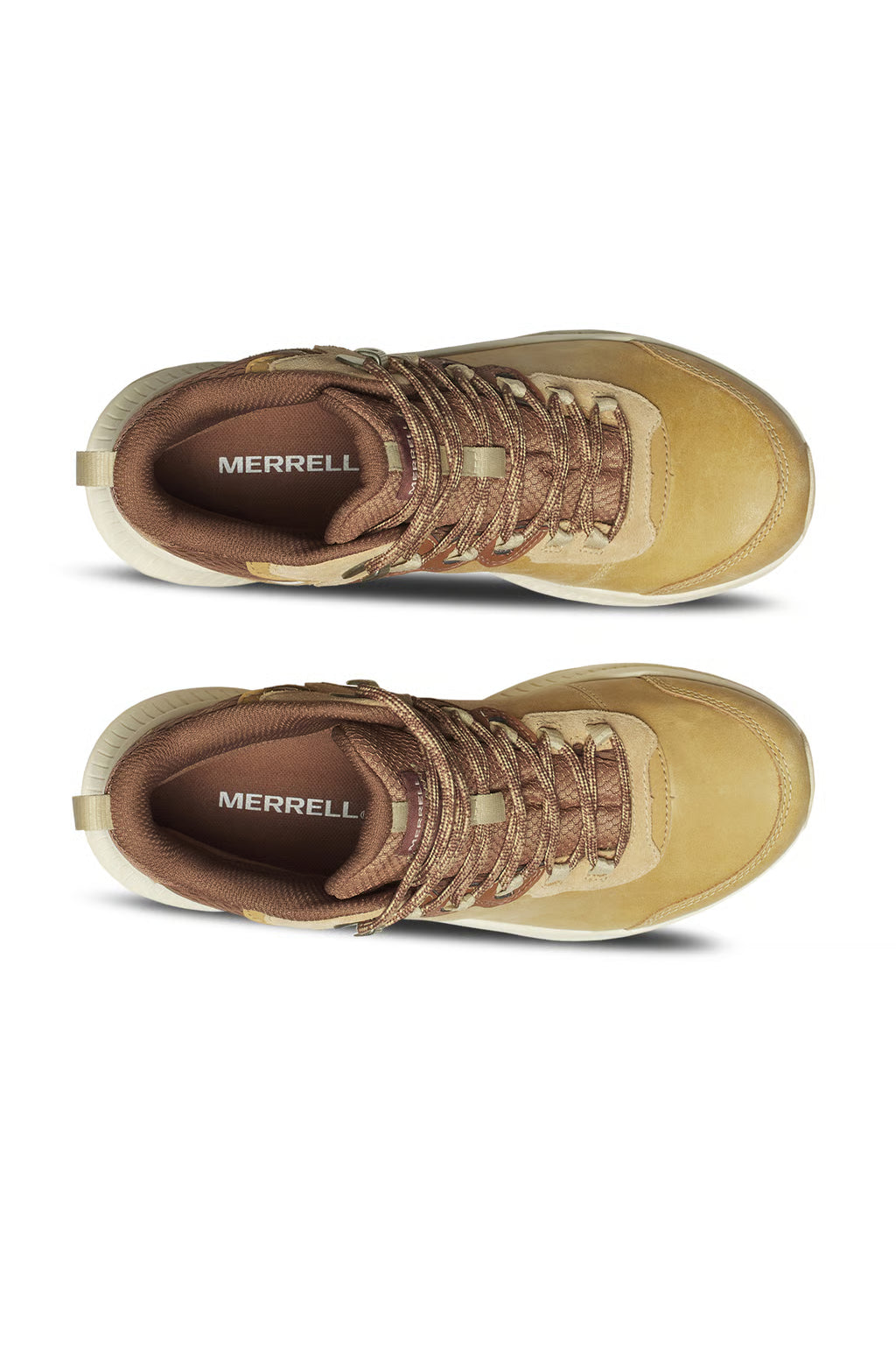 Speed Strike 2 mid shoes, Latte: tan suede upper with brown heel and lace-up eyelets
