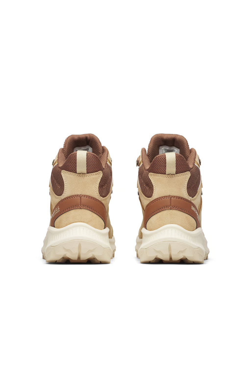 Speed Strike 2 mid shoes heel view, Latte: brown back panels and beige collar