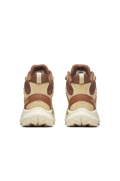 Speed Strike 2 mid shoes heel view, Latte: brown back panels and beige collar